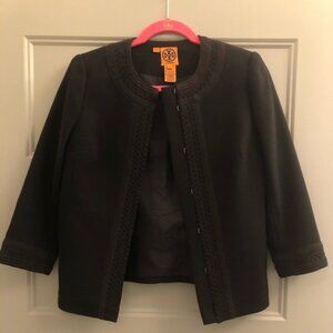 Tory Burch Formal Black Blazer Jacket 3/4 Sleeve Wool Blend 4
